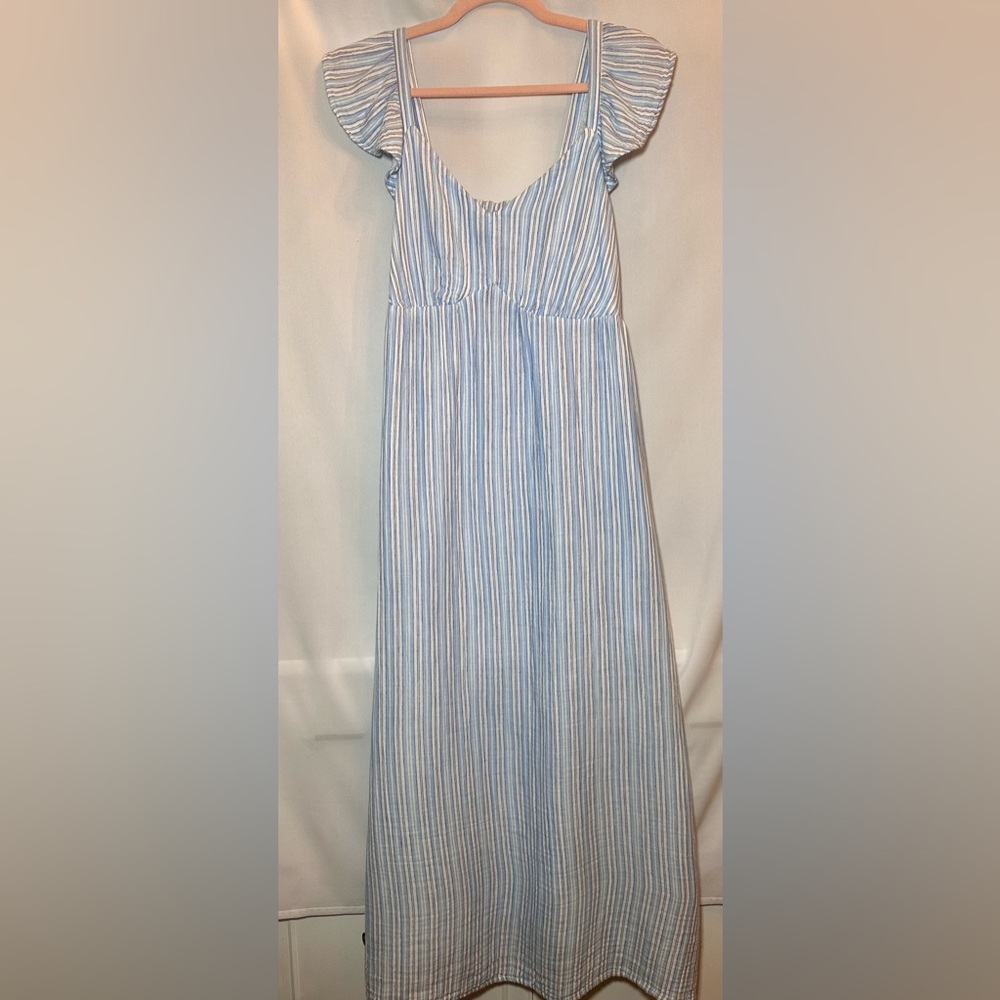 NWT Time and Tru Blue and White Striped Empire Dress